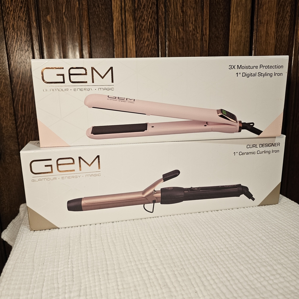 GeM Curling Iron and Straightener Set